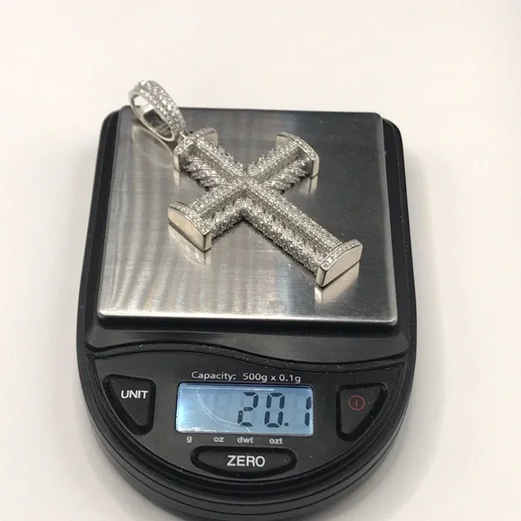 925 Sterling Silver 5.20CTMOISSANITE Cross Men’s Pendant